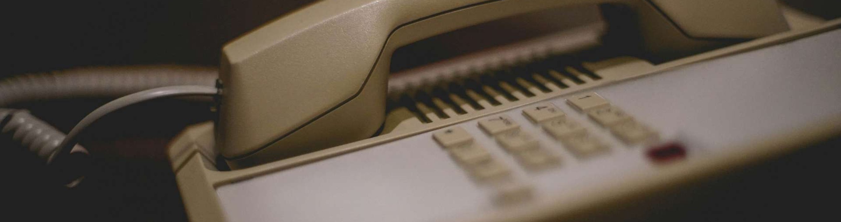 Close-up of a landline telephone