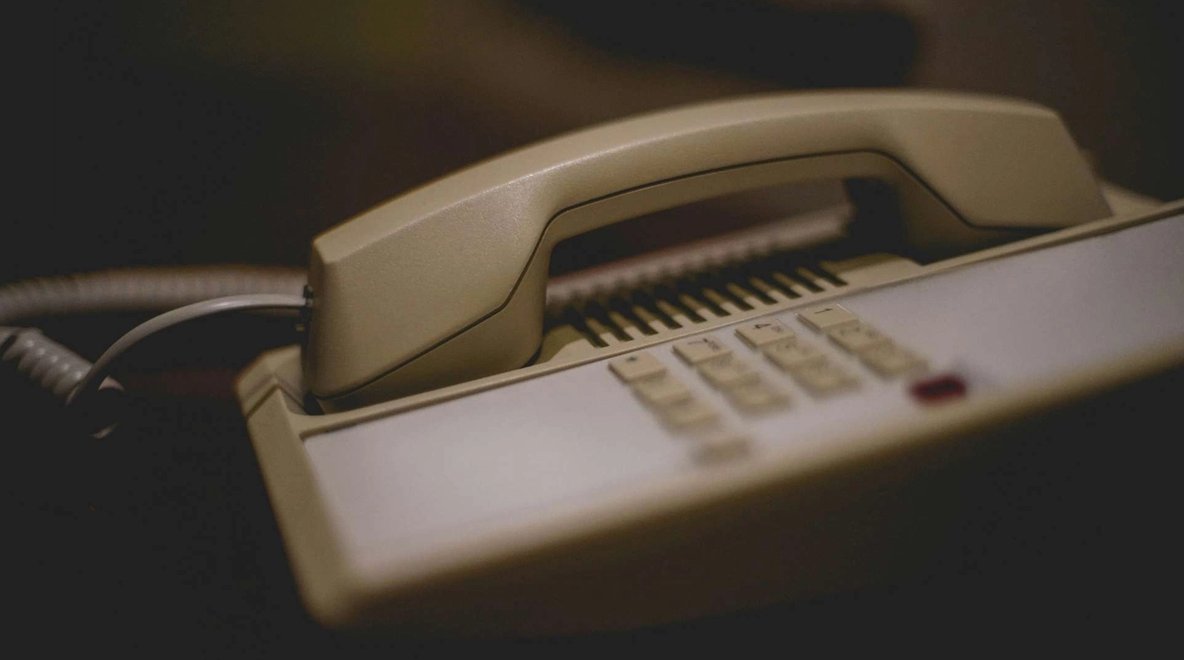 Close-up of a landline telephone